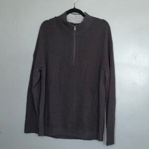 RHONE Men's Zip-Up Sweater in Black